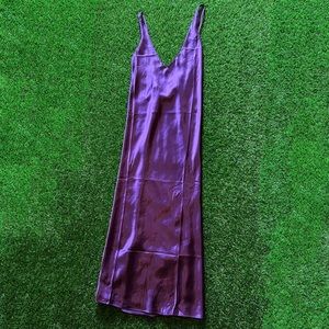 Women’s Purple Satin Maxi Dress